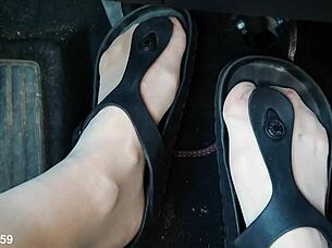 pumping hard in her birkenstocks fetish?