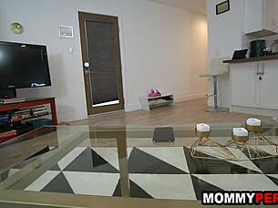 Blonde Milf Bent Over Fucked Doggystyle in Kitchen