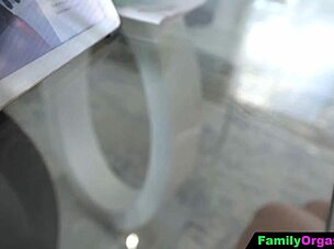 flexible teen cowgirl rides cock hard after rimjob in group orgasm