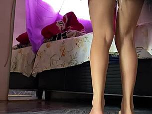 Sexy latina coworker alexia shows off her perfect body up close