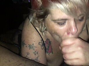 bbw fatty swallows cum in casual homemade action