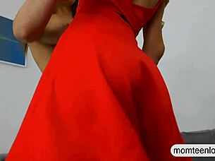 Caught watching teen slut and big tits milf kissing on sofa