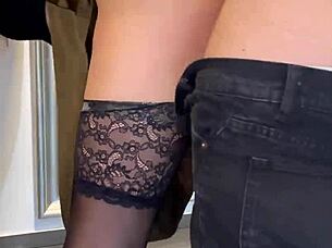 secretly pounding my horny secretary slut's tight wet pussy with huge cock at work