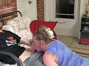 whoa, caught my cheating wife smoking while slurping neighbor's huge cock