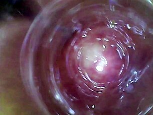 pussy contracts in real orgasm as sperm mixes with juice inside