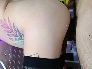 curvy latina's huge ass bent over for massive cock pounding