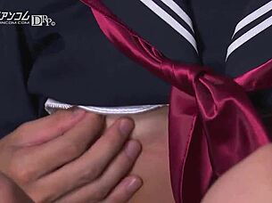 twintailed japanese schoolgirl gets shaved pussy trained after class