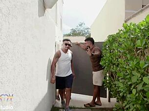 brazilian aylla mel joins three men for double anal penetration scene without vaginal contact