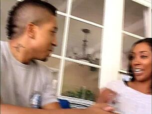 ebony princess sucks black monster cock pov in miniskirt