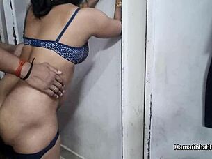 desi bhabhi in red saree gets hardcore fucked by lover