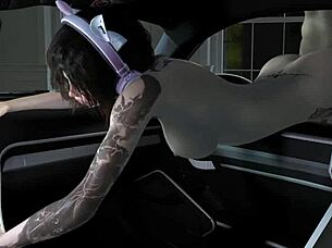 Hot e-girl slammed hard against car door begs for more pounding?