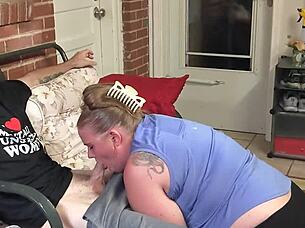 whoa, caught my cheating wife smoking while slurping neighbor's huge cock