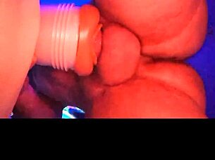 Gazzadomm pounds fleshlight mimicking wet pussy amid dirty talk