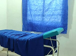 sexy nurse gropes her pussy in office until patient joins for sex