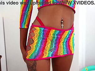 Skinny Brazilian, ready for four monster cocks destroying your tight holes?