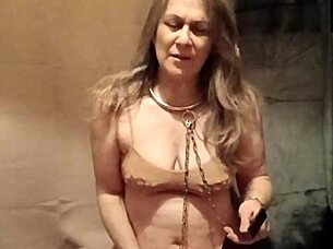 Bound French Milf Slave Endures Pin Pricks and Belt Whips in BDSM Session