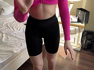 rough doggystyle fuck stops slut's workout cum on ass?