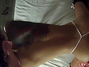 😈 ladyboy nanny slurps cock then rides it hard creampie finish! 💦🍆