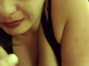 she teases with her tight lips before spitting on cock for deep wet suck