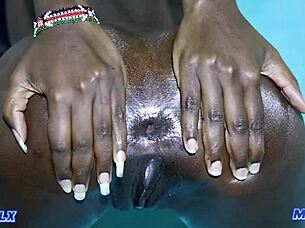 Petite African Homemade Anal Creampie in Bent Over Ass