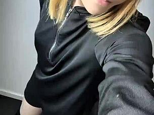 Wow, Lexi Faith's cute Asian ladyboy ass shines in outdoor stockings!