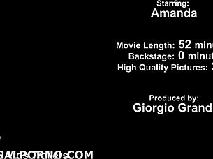 Amanda's cute brunette ass gaped balls deep in rough anal fucking frenzy