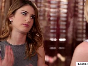 brunette babe fingers and facesits horny teen neighbor pussy