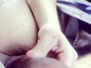 Ecstatic car cock suck and creamy pussy lick bliss