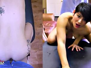 Skinny brunette Jae Scott bounces on cock in deep riding, doggystyle, and swallow finale