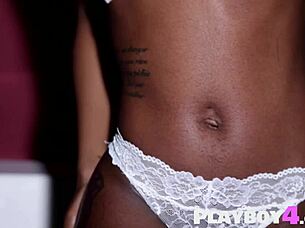 petite ebony milf alicia strips lingerie posing her stunning naked curves