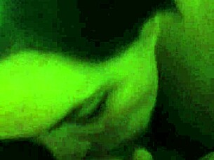 the new bbw wife drops to her knees sucking his throbbing cock eagerly