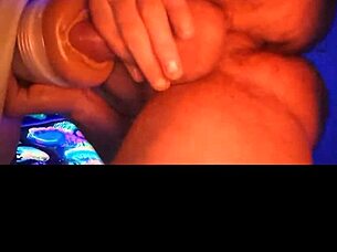 Gazzadomm pounds fleshlight mimicking wet pussy amid dirty talk