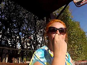 bbw redhead with hairy bush bares big ass publicly