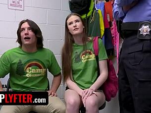 Camp Counselor's Shoplift Panic Turns to Wild Gangbang Fuck Frenzy!