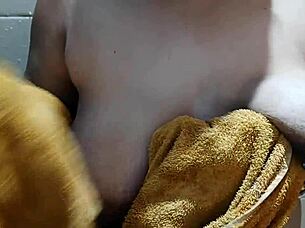 Peeking at Indian Teacher's Big Tits Bath Ritual