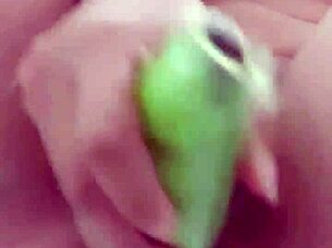 colombian amateur shoves banana dildo in vagina till orgasm squirt