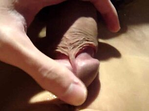 slowly massaging this sensitive small cock to explosion 💦😏