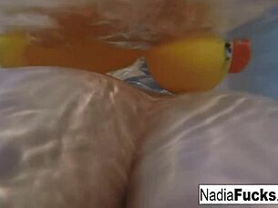 Sexy Nadia’s Bath Time Rubber Ducky Tit Tease!