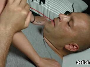 erotic nympho stretches virgin cunt hard for defloration thrill