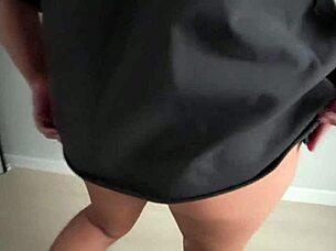 big ass homemade babe HINTS at DOGGYSTYLE then RIDES hard CREAMPIE