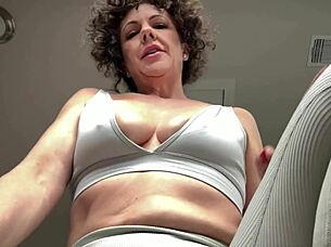 mature goddess strips workout humiliates beta with saggy tits