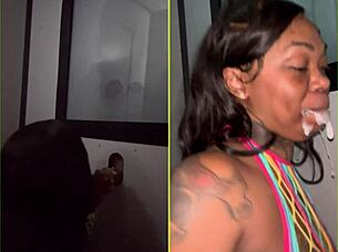 friends slurp stranger cocks at gloryhole fun