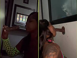 friends slurp stranger cocks at gloryhole fun