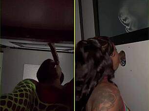 friends slurp stranger cocks at gloryhole fun