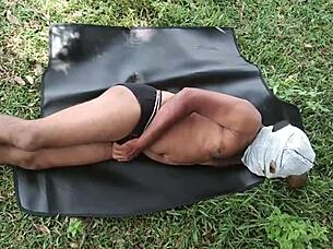 desi indian milf rides huge cock outdoors jungle camping public