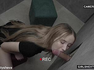 Two huge cocks stuff your mouth in gloryhole now