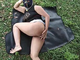 desi indian milf rides huge cock outdoors jungle camping public