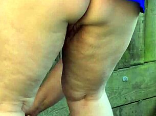 wife relaxes in garden unaware of secret outdoor filming