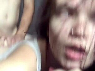 Fucked cute 18 year old beauty behind garages then bed