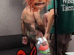 veronica's tattooed slut blows animal code dick